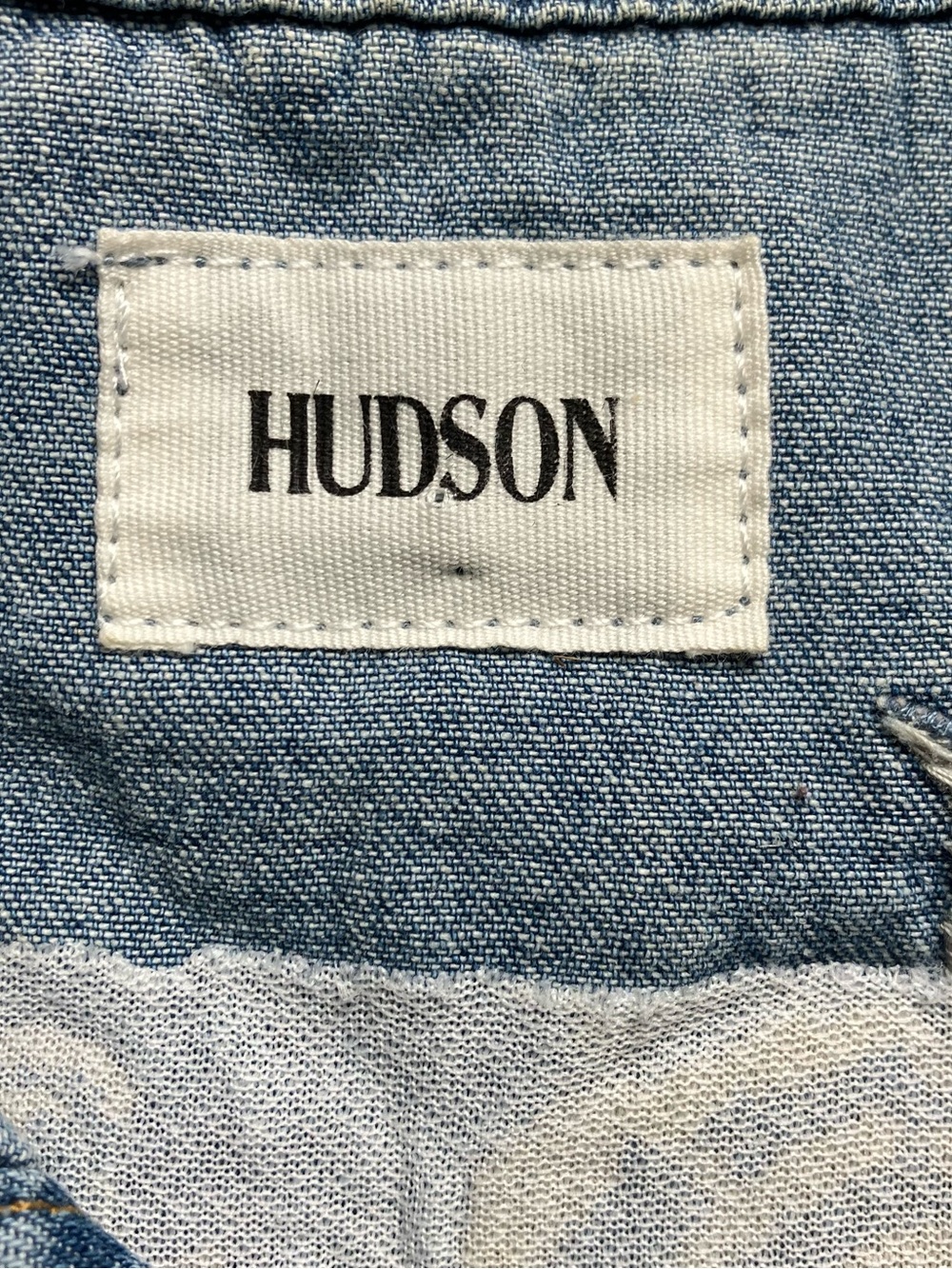 Hudson Denim Shirt Sleeveless Distressed Button Front Western Mini Dress - Picture 5 of 11
